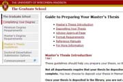 University of Madison Guide to Preparing your masters thesis